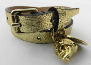 Bracciale Alexander McQueen Teschio Avvolgente Pelle Oro Made in Italy Usato in Ottime Condizioni - Foto 1 di 10