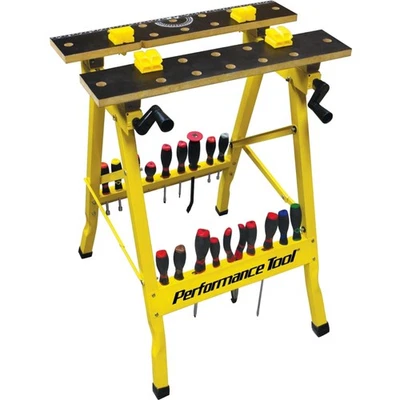 Yellow Portable Workbench with Printed Top, One-Handed Clamp & 200 lbs Capacity - Image 1 of 4