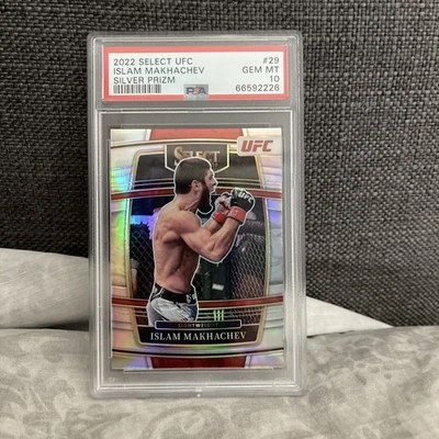 2022 UFC Panini Select Silver Prizm #29 Islam Makhachev PSA 10 Gem Mint - Image 1 of 2
