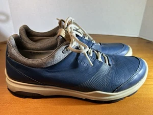 Ecco Biom Hybrid 3 Golf Yak Leather Goretex Blue Womens 40 EU 9 US Ex Wide - Picture 1 of 8