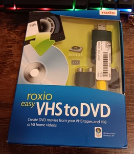 New/OPEN BOX Roxio Easy VHS to DVD Converter For VHS Tapes Hi8 Video8 Windows - Picture 1 of 3