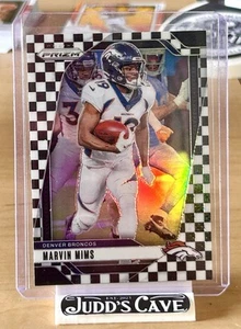 π¨2023 Panini Prizm #327 Marvin Mims Checkerboard Black & White Broncos π - Picture 1 of 2