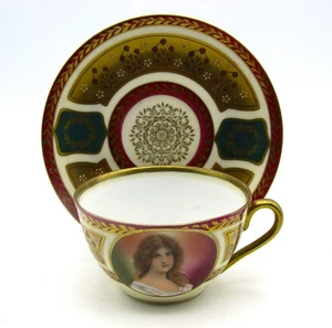 ANT. ROYAL VIENNA PORCELAIN CUP BY NIEULANT (BEEHIVE) & ROYAL SCHWARZBURG SAUCER - Picture 1 of 6