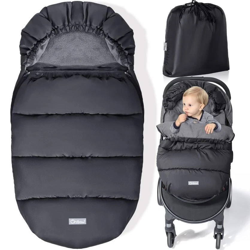 Carrinho Universal Footmuff Inverno Bebê Bunting Bolsa Impermeável Quente Lã Coral - Imagem 1 de 4