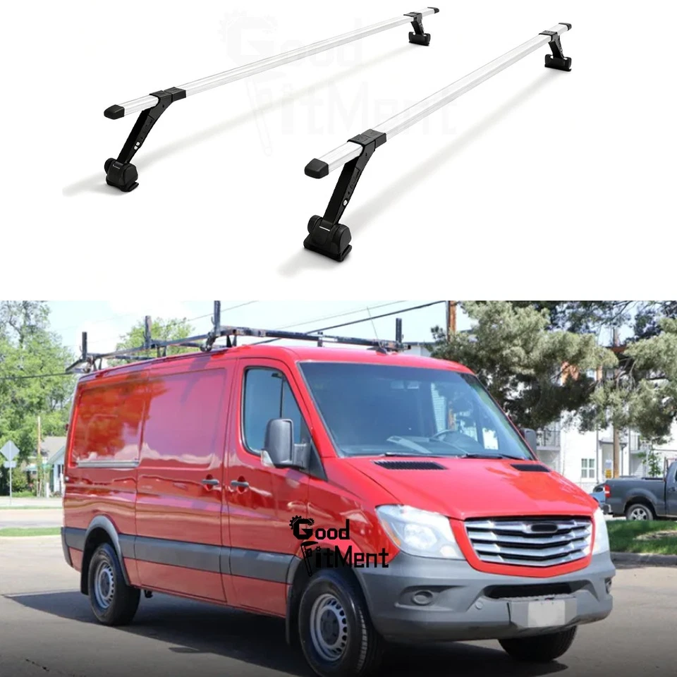 63" Silver Roof Rack Cross Bar Cargo Carrier For Freightliner Sprinter 2500 3500 Foto 1 de 4