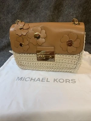 Сумка через плечо Michael Kors Flora Appliqué Sloan большая цепочка совершенно новая - Изображение 1 из 4