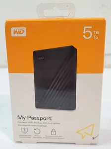 WD My Passport 5TB External HD Black - Brand New - Afbeelding 1 van 6