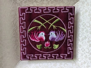 Korean Silk Embroidered Mandarin Duck Shadow Box Art "Endless Love" - Picture 1 of 10