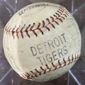 1979 Detroit Tigers Team Signed Baseball Sparky, Kaline, Trammell, Fidrych + 13 - Picture 1 of 9