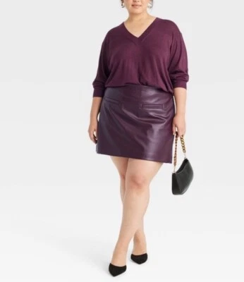 Precioso Suéter Para Mujer Un Nuevo Día Calibre Fino Cuello en V Borgoña Talla 2X Nuevo Con Etiquetas Foto 1 de 4