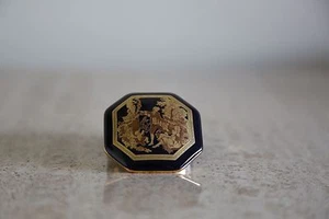 Sammlerstück Limoges Pillendose Made in France "Ewige Liebe" Kobaltblau/Gold (25) - Bild 1 von 2