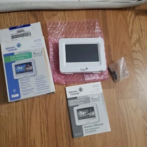 Johnson Controls T8580 Low Voltage Thermostat, 7 Programs, 4 H 2 C, Wall Mount, - Picture 1 of 6