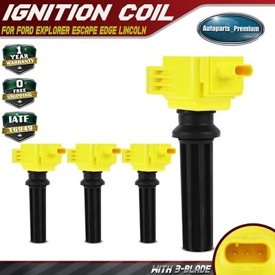 4x Bobina de encendido amarilla para Ford Explorer Escape Edge Lincoln MKC Land Rover LR2 Foto 1 de 4