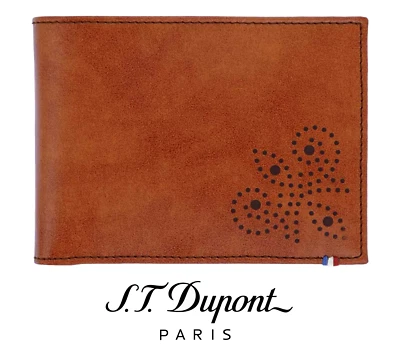 S.T. Dupont Line D Derby Wallet Brown Leather 8 Credit Cards 180172 (0183) - Imagem 1 de 4