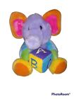 Aurora Baby Plush Elephant Colorful Nursery Decor ABC Block 9" Stuffed Animal