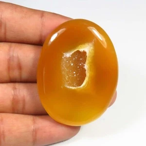 Natural Window Druzy Onyx Cabochon 45x35 mm onyx Agate Geode Oval Gems OND-1339 - Picture 1 of 9