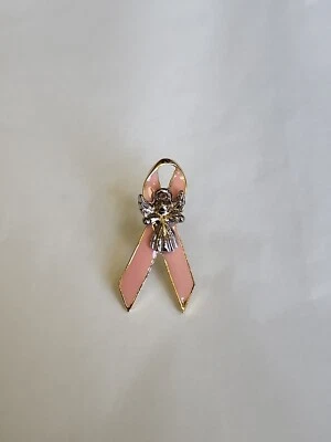 Guardian Angel Pin Ribbon Breast Cancer Awareness Lapel Pin  — 第 1/4 张图片