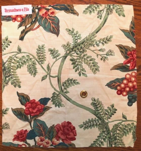 BRUNSCHWIG & FILS Fiore Botanico in Green 17 x 18" Linen Floral Fabric Sample - Picture 1 of 2
