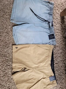 NUOVI 2 PAIA PANTALONCINI US POLO ASSN UOMO 2X ONE DENIM, UNO COLORE KAKI ELASTICO IN VITA - Foto 1 di 9