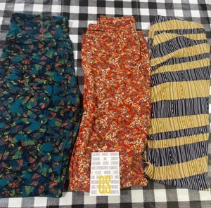 LuLaRoe OS Leggings One Size 3 pack - feathers floral fun prints geo NWT - Picture 1 of 4