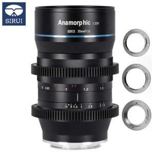 SIRUI 35mm F1.8 1.33X Anamorphic Cinema Lens For E/Z/EF-M/RF/M43/L mount Cameras - Picture 1 of 11