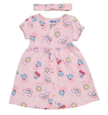 PEPPA PIG DRESS & HEADBAND PINK  AGED 2-3YRS - New - Image 1 of 2