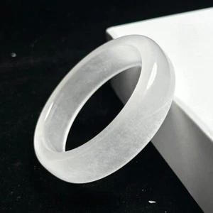 Natural ice high white Burmese Jade jadeite bracelets bangle 56mm - Picture 1 of 15
