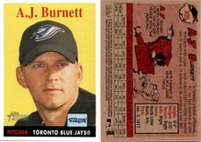 A.J. Burnett 2007 Topps Heritage Baseball Card 305  Blue Jays