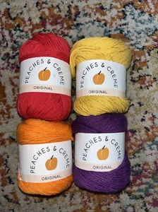 peaches &crème cotton yarn lot 4 skeins - Picture 1 of 10