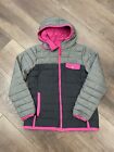 Columbia Hooded Black Gray Pink Winter Coat Women’s size Small