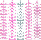 60 Pcs Plastic Hangers Accessories For 11.5 Inch Doll Clothes Gown Dress