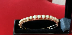 Art Deco 14k Gold Pearl Oval Bracelet - Picture 1 of 12