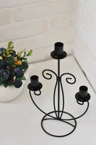 Сandlestick Holder Stand "Lyrical" for candles handmade metal steel wire - Picture 1 of 5