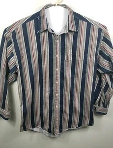 Chaps Ralph Lauren Herren Gr. L Mehrfarbig Gestreift Knopfleiste Hemd A5 - Bild 1 von 7
