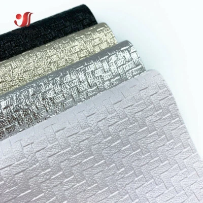 Basket Weave Faux Leather Fabric Synthetic DIY Brooch Bow Earring Handmade Sheet - Image 1 of 4