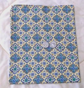 Vintage Futtersack Stoff/Quilt/Material grün/Gold/Braun geometrisches Muster 42X36,5 - Bild 1 von 5