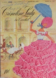 VTG 1949 Coats CRINOLINE LADY Crochet Pattern Book 262 Pillowcase Southern Belle - Picture 1 of 5