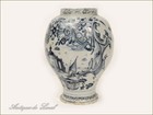 Vase blanc bleu faience Delft XVIIe