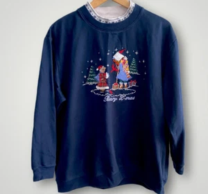 Vintage Berry x-mas navy bobbie brooks sweatshirt XL - Picture 1 of 5
