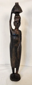 Carved Wood Statue African Woman - Picture 1 of 6