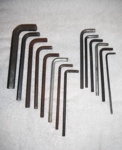 Vintage 5/8" L Shaped Hex Key Allen Wrenches Long Reach H.D. Lot of (14) - Picture 1 of 6