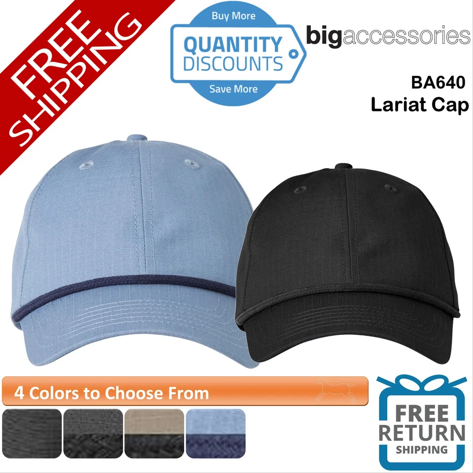 🔥 Chapéu boné corda Lariat acessórios grandes seis painéis curvo Bill Ripstop BA640 - Imagem 1 de 1