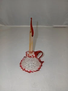 Vintage Spun Glass Candle Figurine - Picture 1 of 7