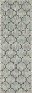 Unique Loom Outdoor Trellis Collection Area Rug (2' x 6' 1" Runner, Gray/ Ivo... - Picture 1 of 7