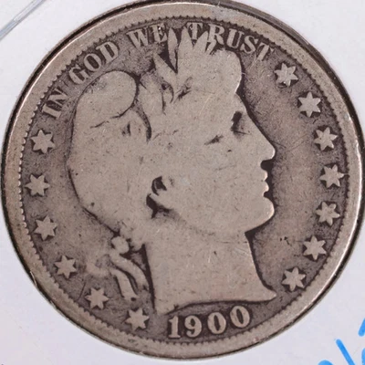 1900 Barber Silver Half Dollar, Good Circulated Coin, Store #HR033 - Image 1 of 2