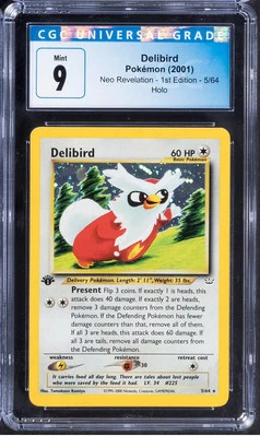 2001 Pokemon Delibird 5 Neo Revelation 1st Edition Holo CGC 9 - Image 1 of 2