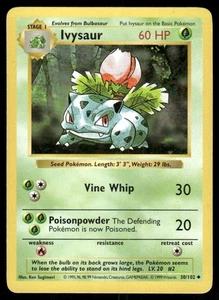 Pokemon Tcg Ivysaur [Shadowless] #30 Pokemon Base Set LP - Picture 1 of 2