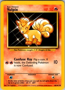 Vulpix 68/102 Pokemon: Base Set Unlimited Common - LP - Picture 1 of 2