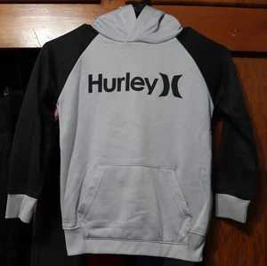 Hurley Hoodie Logo One And Only Pullover Gray Black Youth Size 4/5 - Picture 1 of 8