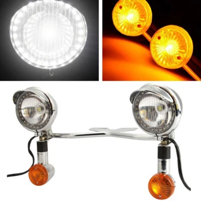 Barra de luces auxiliares de conducción de paso apta para Honda VTX 1800 TIPO C R S N RETRO Foto 1 de 4